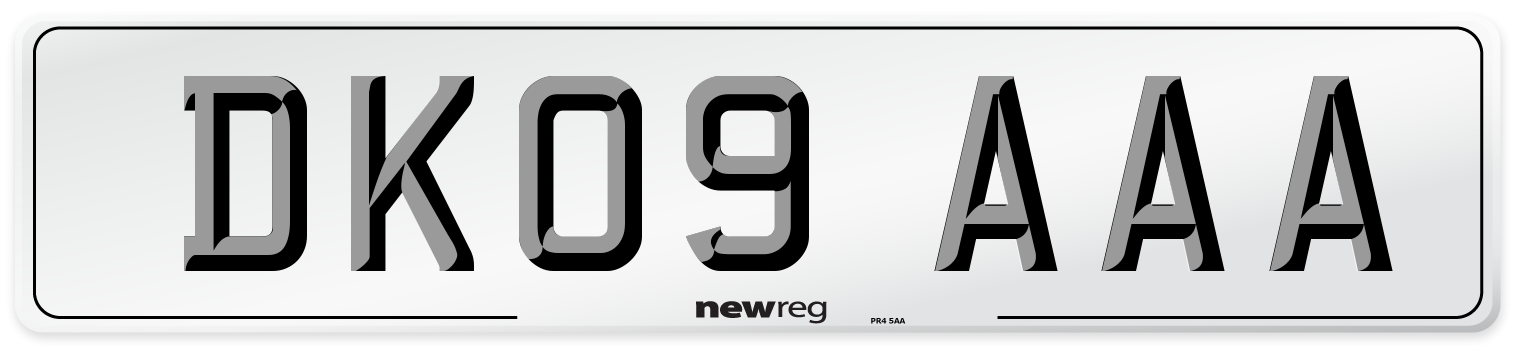 DK09 AAA Number Plate from New Reg